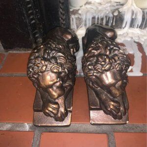 Bronze Weighted Plaster Lions After Antonio Canova